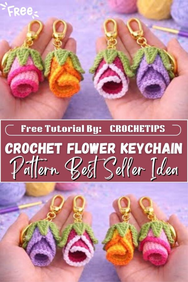 Tiny Crochet Flower Keychain Pattern Best Seller Idea