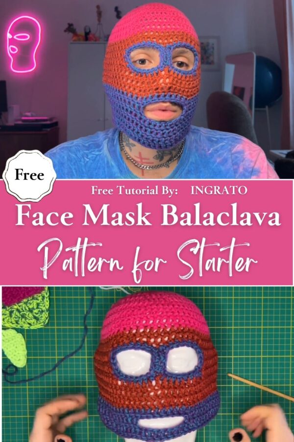 Trendy Crochet Face Mask Balaclava Easy Pattern for Starter