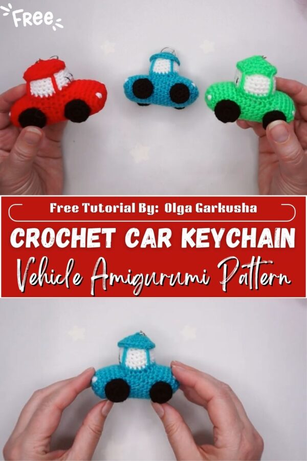 Vibrant Crochet Car Keychain Mini Vehicle Amigurumi Pattern 