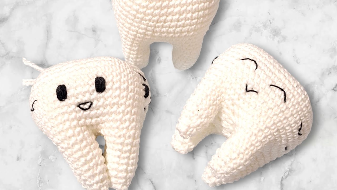 Tooth Key Chain Crochet Pattern Crochet Tooth Keychain Amigurumi