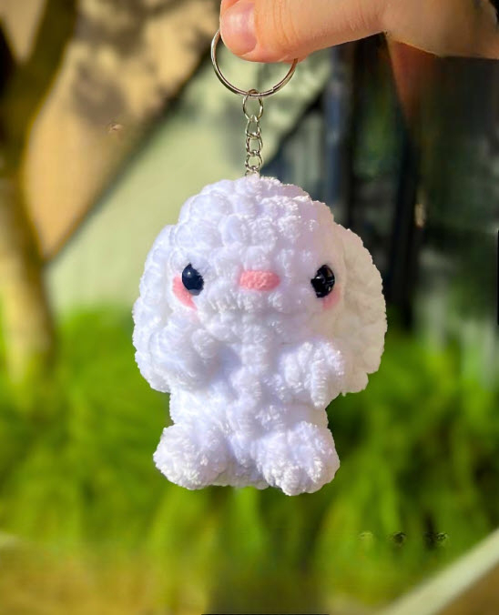 CrochetThis Fluffy White Bunny Keychain Amigurumi Will Melt Your Heart It Today