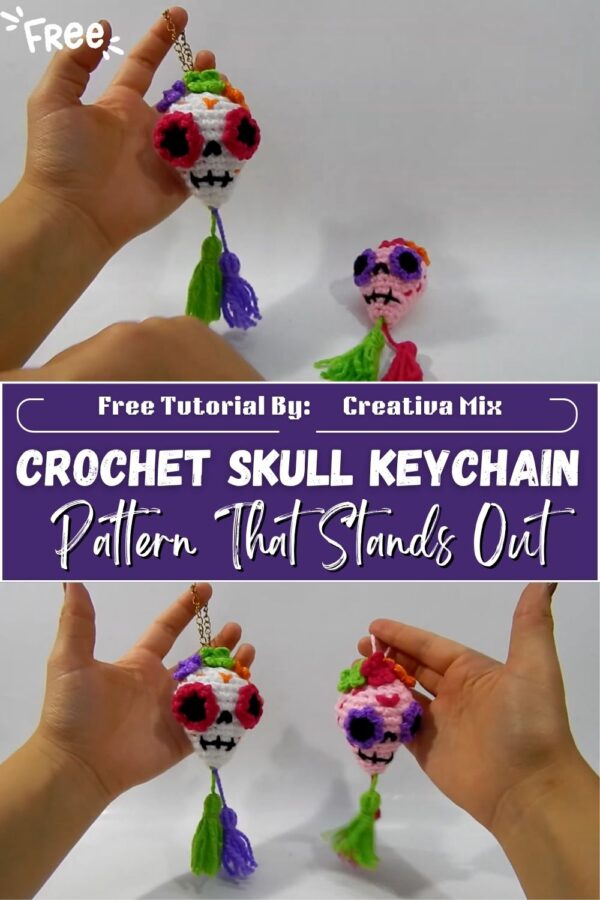 Artistic Crochet Skull Keychain Spooky Amigurumi Pattern That Stands Out