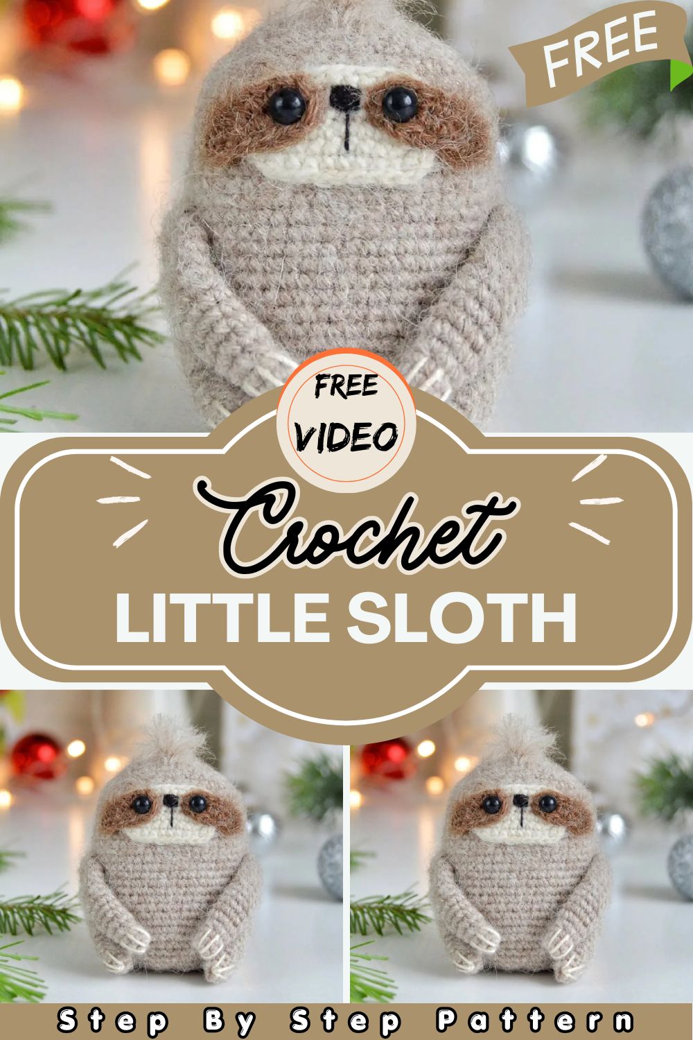 Awesome Crochet Little Sloth Amigurumi Pattern for Home Accents