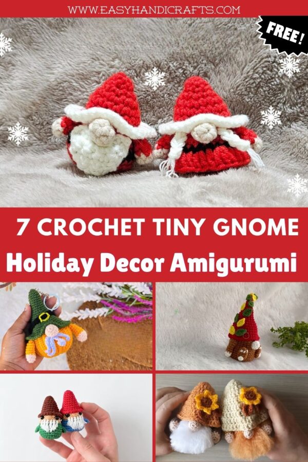 Best Crochet Tiny Gnome Holiday Decor Amigurumi Patterns for Christmas