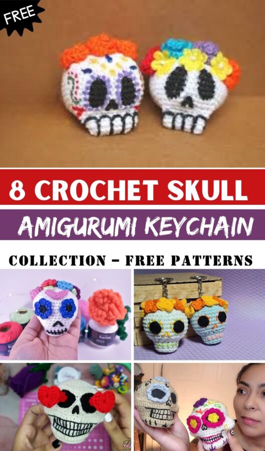 Crochet Skull Amigurumi Keychain Collection – Free Patterns & Ideas 