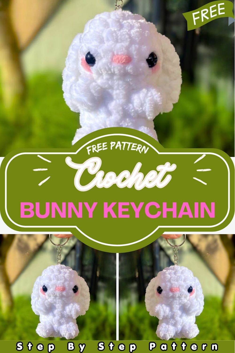 CrochetThis Fluffy White Bunny Keychain Amigurumi Will Melt Your Heart It Today
