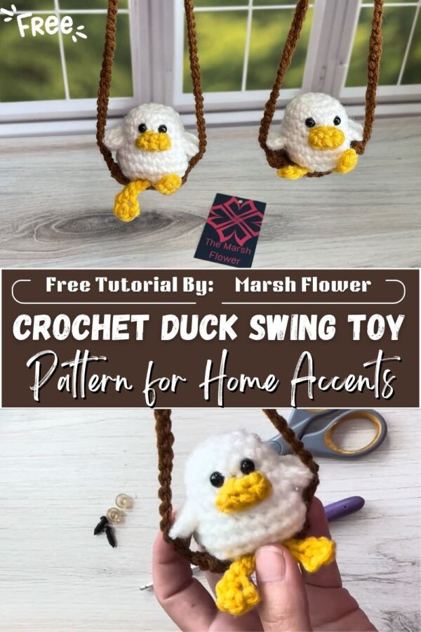 Energetic Crochet Duck Swing Toy Easy Amigurumi Pattern for Home Accents