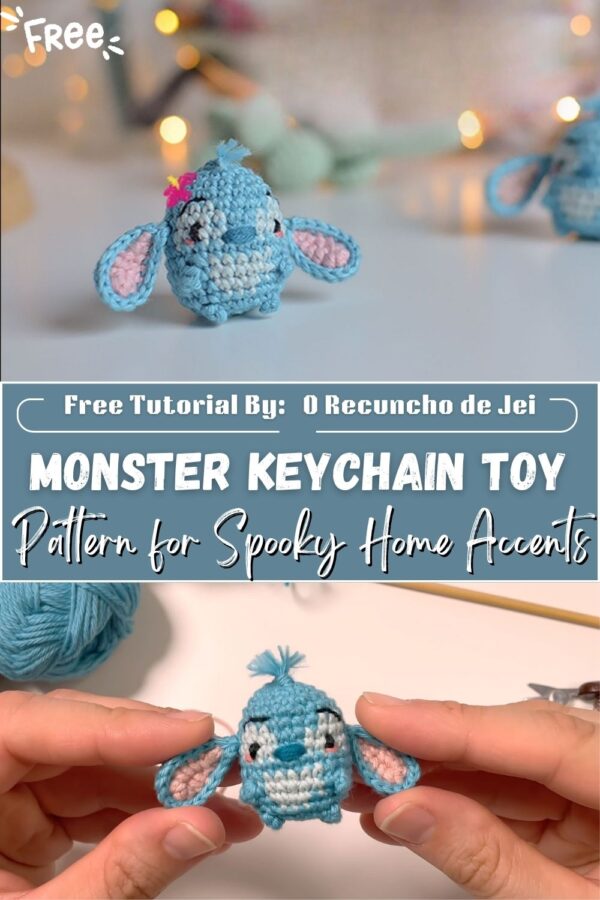 Fabulous Crochet Monster Keychain Toy Amigurumi Pattern for Spooky Home Accents