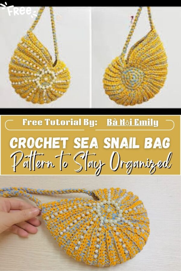 Fearless Crochet Sea Snail Bag Amigurumi Pattern to Stay Organized