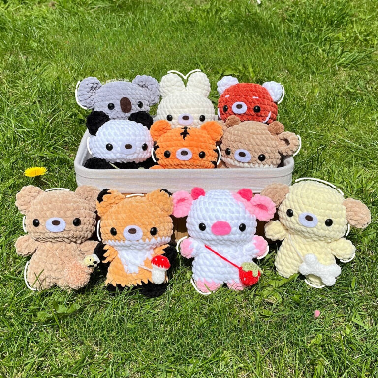 Free 10-in-1 Crochet Animal Amigurumi Pattern Chunky Plush