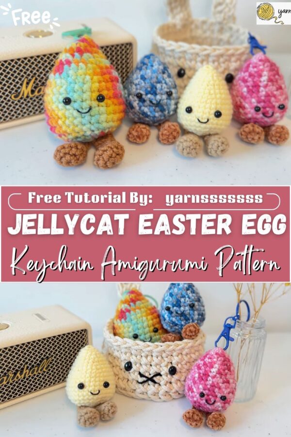 Golden Crochet Jellycat Easter Egg Keychain Amigurumi Pattern to Enhance Holiday Vibes