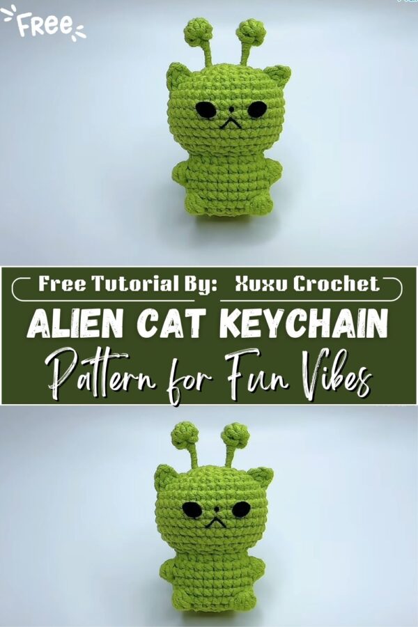 Graceful Cute Crochet Alien Cat Keychain Pattern for Fun Vibes