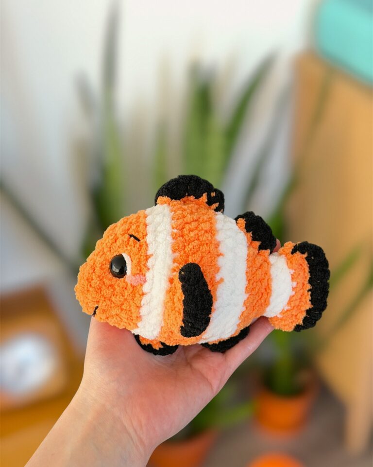 Handmade Crochet Clownfish Amigurumi Cute Ocean Plush Gift