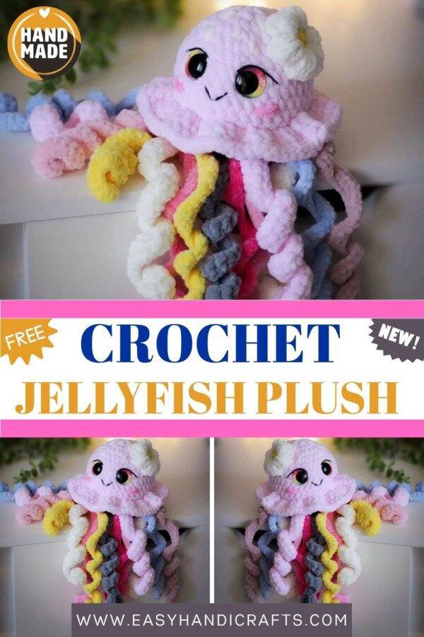 Handmade Crochet Jellyfish Plush Amigurumi Stuffed Toy