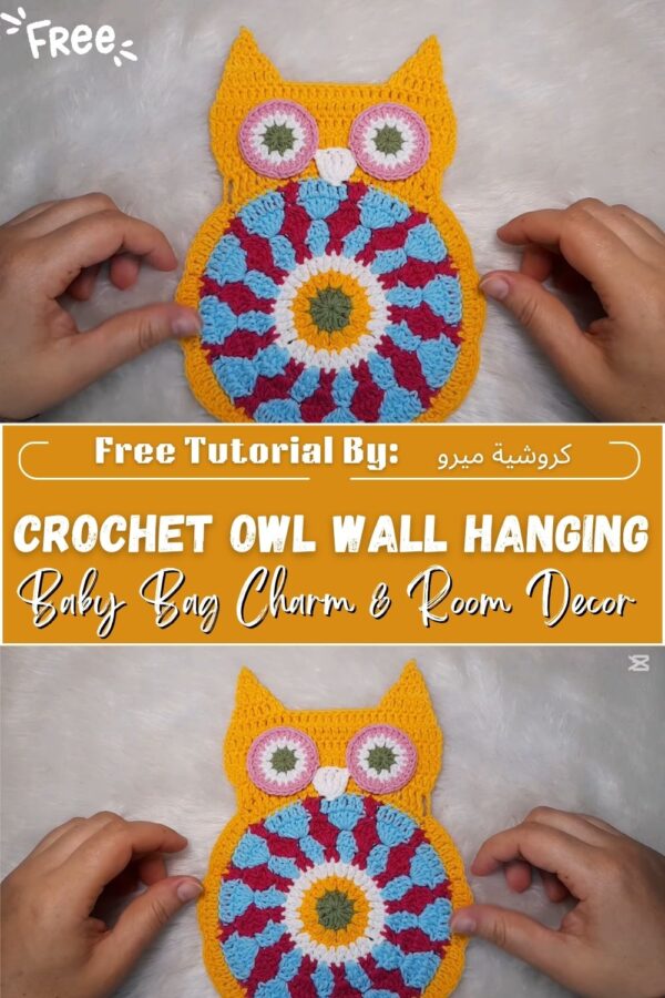 Handmade Crochet Owl Wall Hanging Pattern Baby Bag Charm & Room Decor
