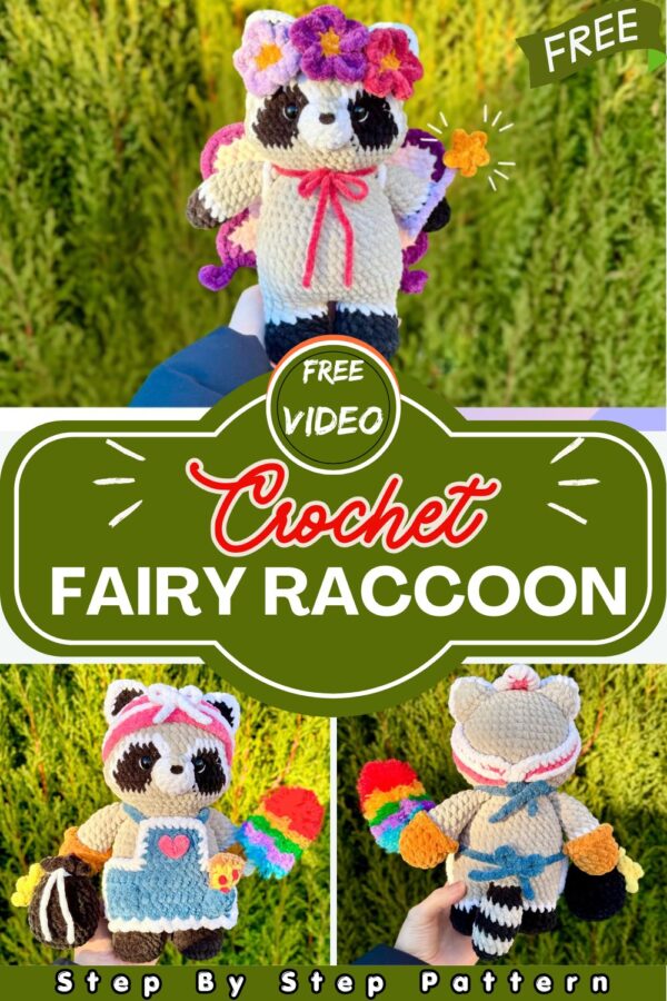 Handmade Crochet Raccoon Doll Cute Amigurumi Plush Kawaii Gift