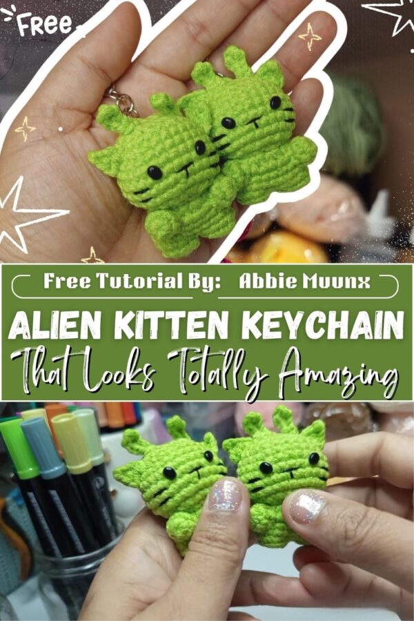 How to Crochet Alien Kitten Keychain Pattern That Looks Totally Amazing