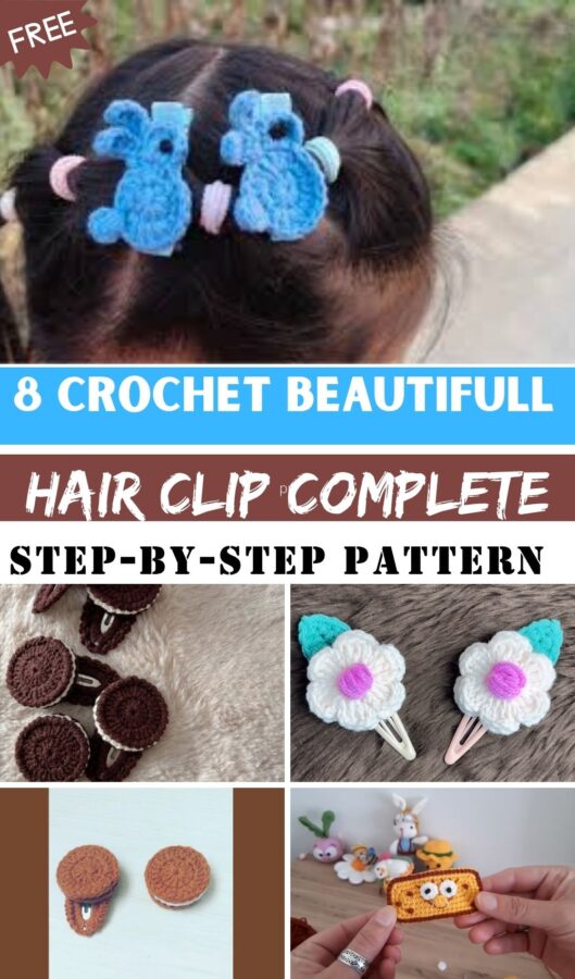 How to Crochet Beautifull Hair Clip Complete Step-by-Step Pattern 