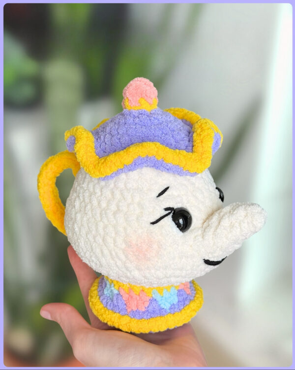 Kawaii Crochet Teapot Amigurumi Handmade Plush Gift