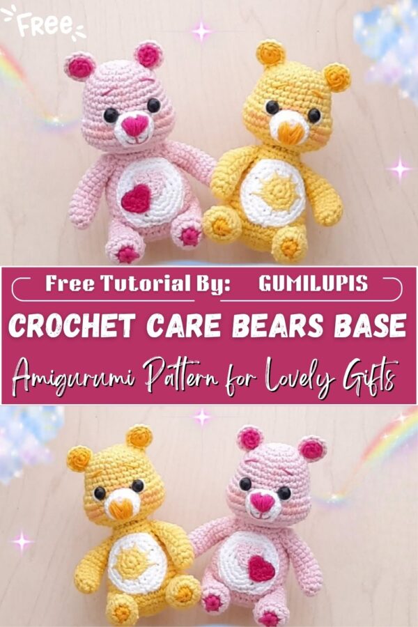 Peaceful Crochet Care Bears Base Body Amigurumi Pattern for Lovely Gifts
