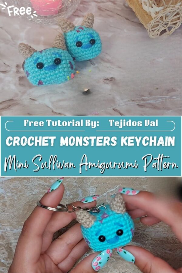 Precious Crochet Monsters Keychain Mini Sullivan Amigurumi Pattern 