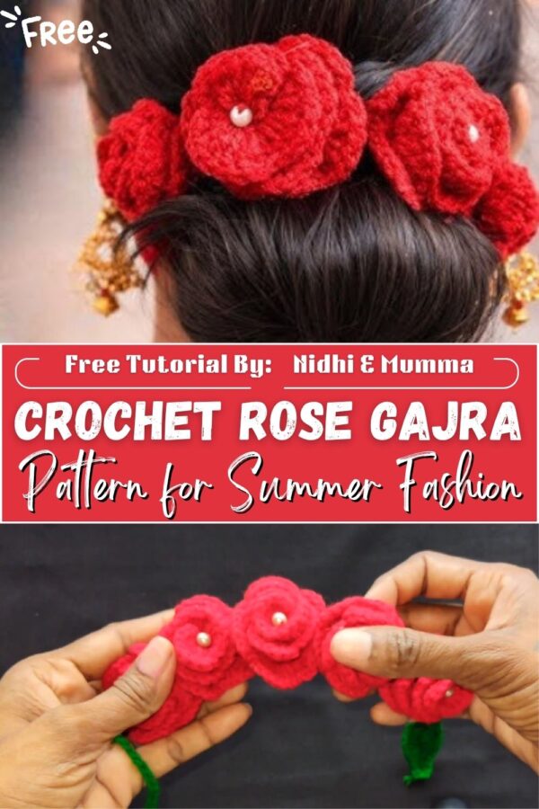Precious Crochet Rose Gajra Pattern for Summer Fashion