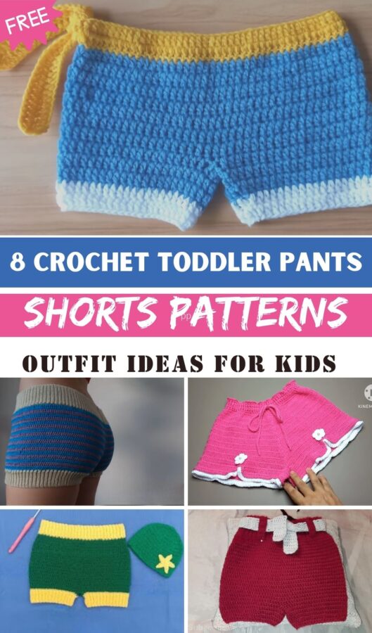 Trendy Crochet Toddler Pants & Shorts Patterns Collection Outfit Ideas for Kids 