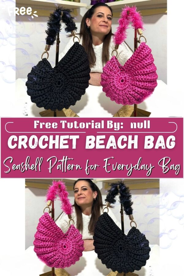 Unique Crochet Beach Bag in Seashell Pattern for Everyday Bag Flair 