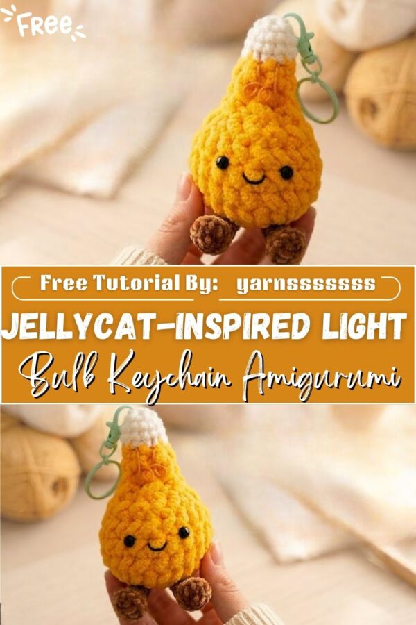 Unique Crochet a Jellycat-Inspired Light Bulb Keychain Amigurumi Pattern