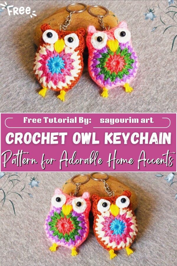 Vibrant Crochet Owl Keychain Amigurumi Pattern for Adorable Home Accents