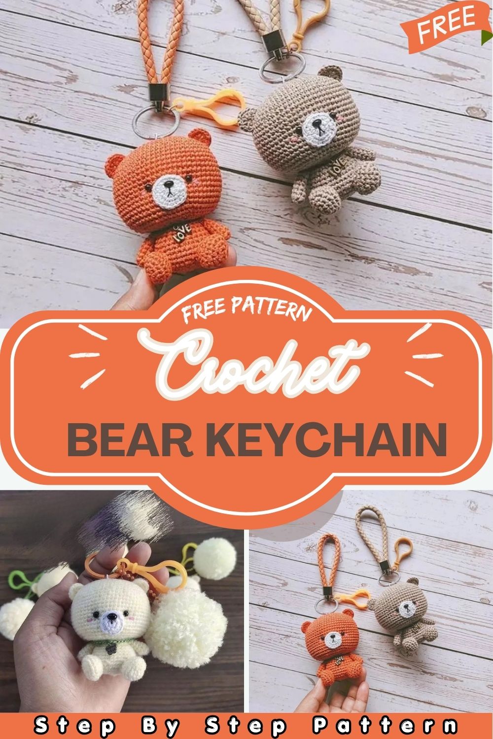 Elegant Crochet Little Bear Keychain Amigurumi Pattern for Lovely Gifts