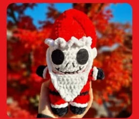 Crochet Jack Skellington Santa Amigurumi Pattern for Home Accents