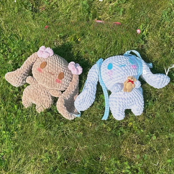 Adorable Crochet Bunny Plushie Backpack Handmade Kawaii Bag Perfect Kids Gift