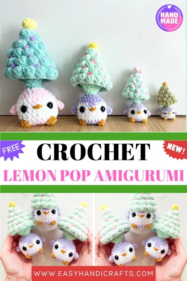 Adorable Crochet Penguin with Christmas Tree Hat Kawaii Amigurumi Handmade Holiday Gift
