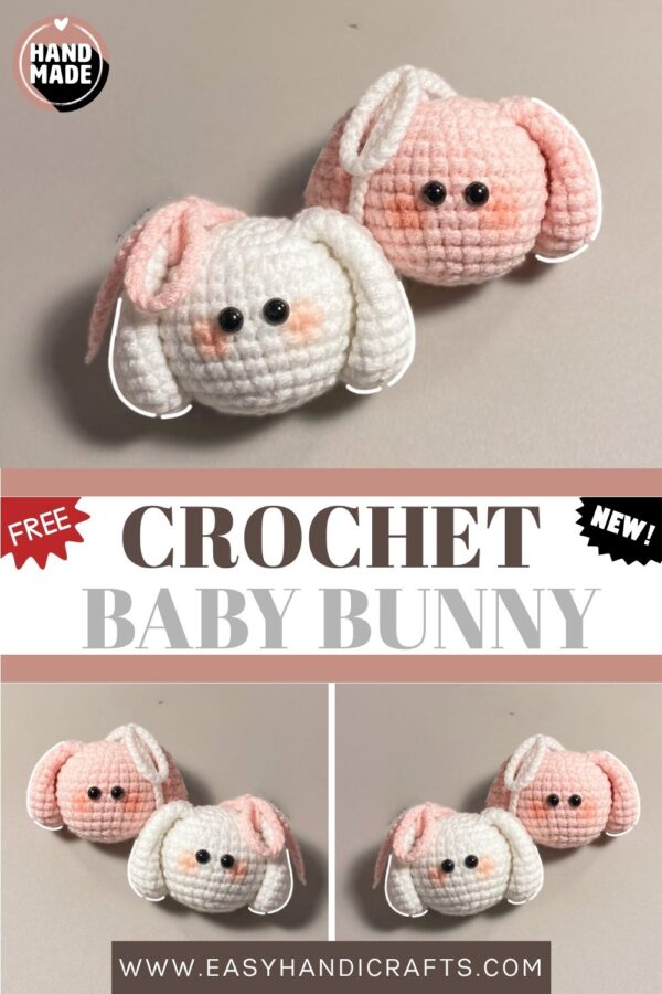 Cute Crochet Baby Bunny Amigurumi Kawaii Handmade Plushie Gift