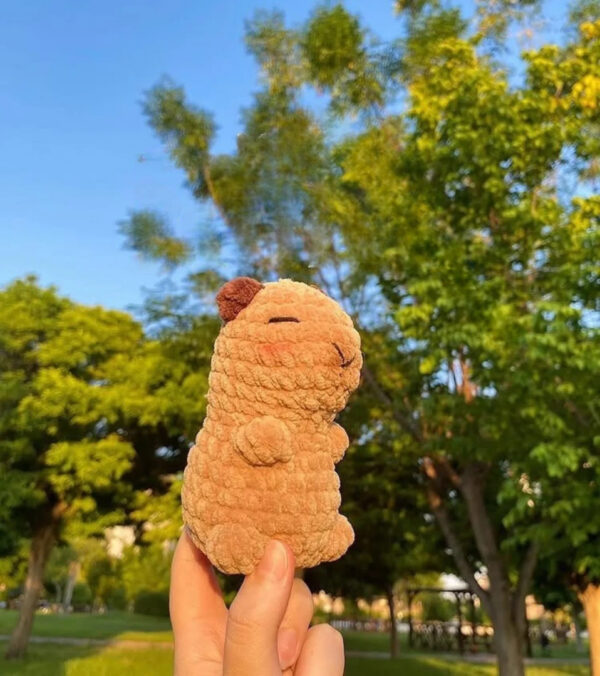 Cute Crochet Plush Toy in Nature Handmade Aesthetic Soft Toy Photography