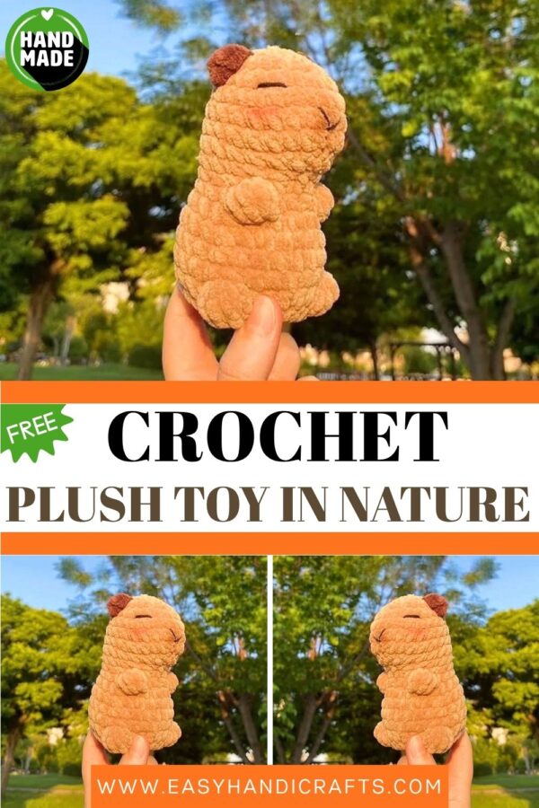 Cute Crochet Plush Toy in Nature Handmade Aesthetic Soft Toy Photography