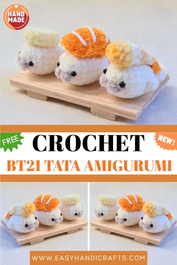 Cute Crochet Sushi Amigurumi Set Kawaii Handmade Japanese Food Plushie Gift