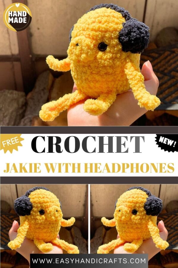 Kawaii Jake the Dog Inspired Crochet Plush Handmade Amigurumi Fan Gift
