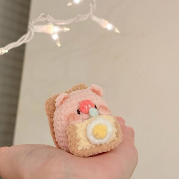 Crochet Toast Piggy | Kawaii Mini Food Plush Handmade