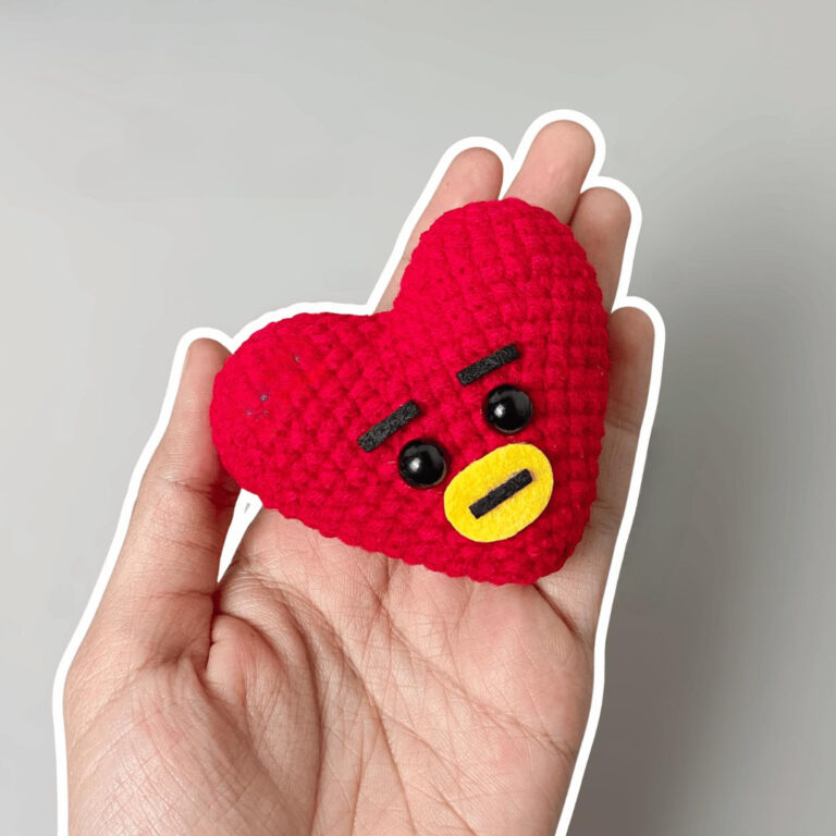Crochet BT21 TATA Amigurumi | Cute BTS Handmade Heart Plushie Gift