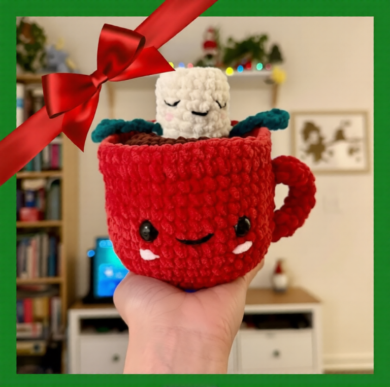 I Made the Crochet Cutest Cocoa Cup Marshmallow Gift Amigurumi Pattern