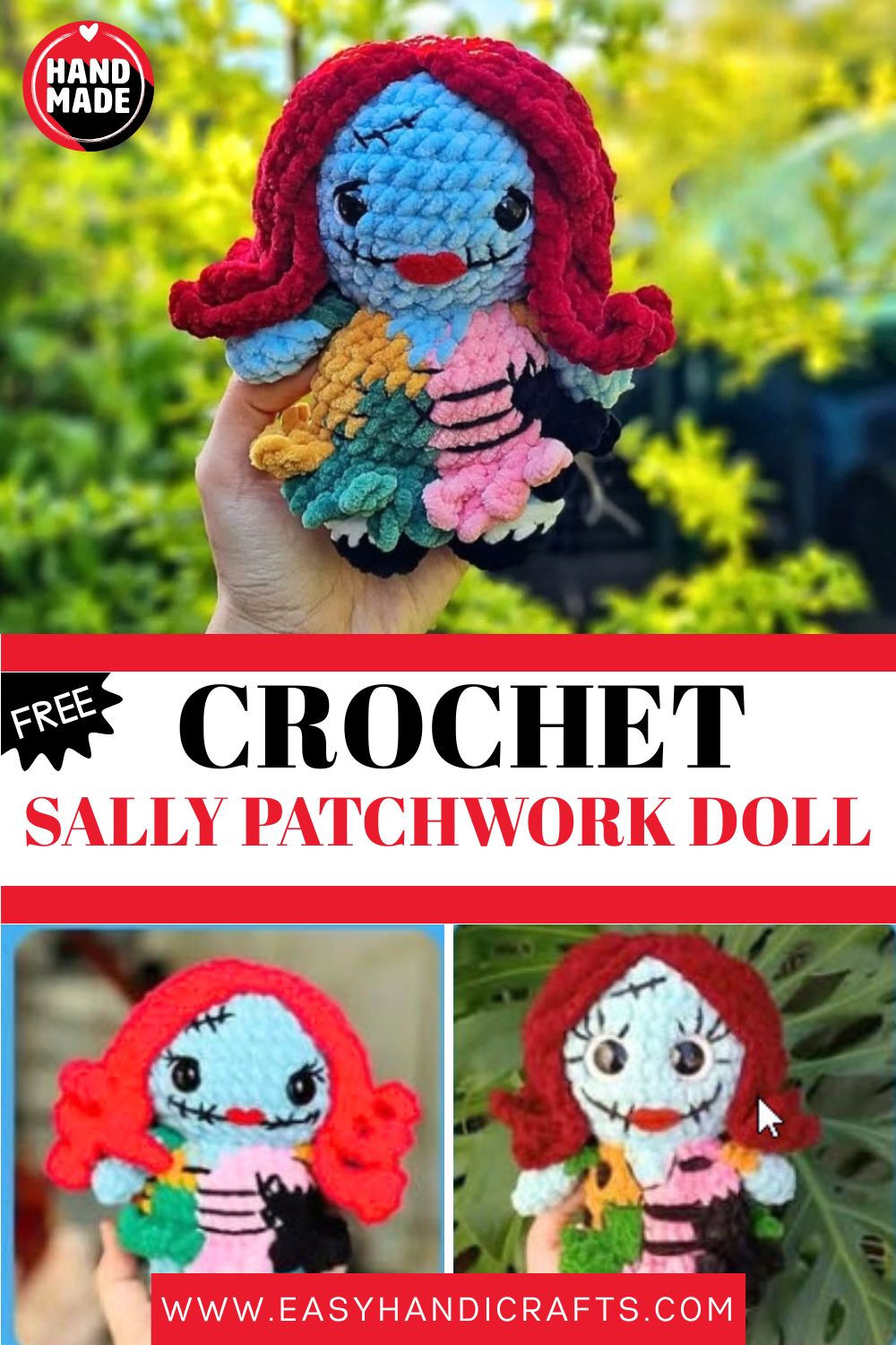 Crochet Sally Patchwork Doll Free Amigurumi Easy Pattern