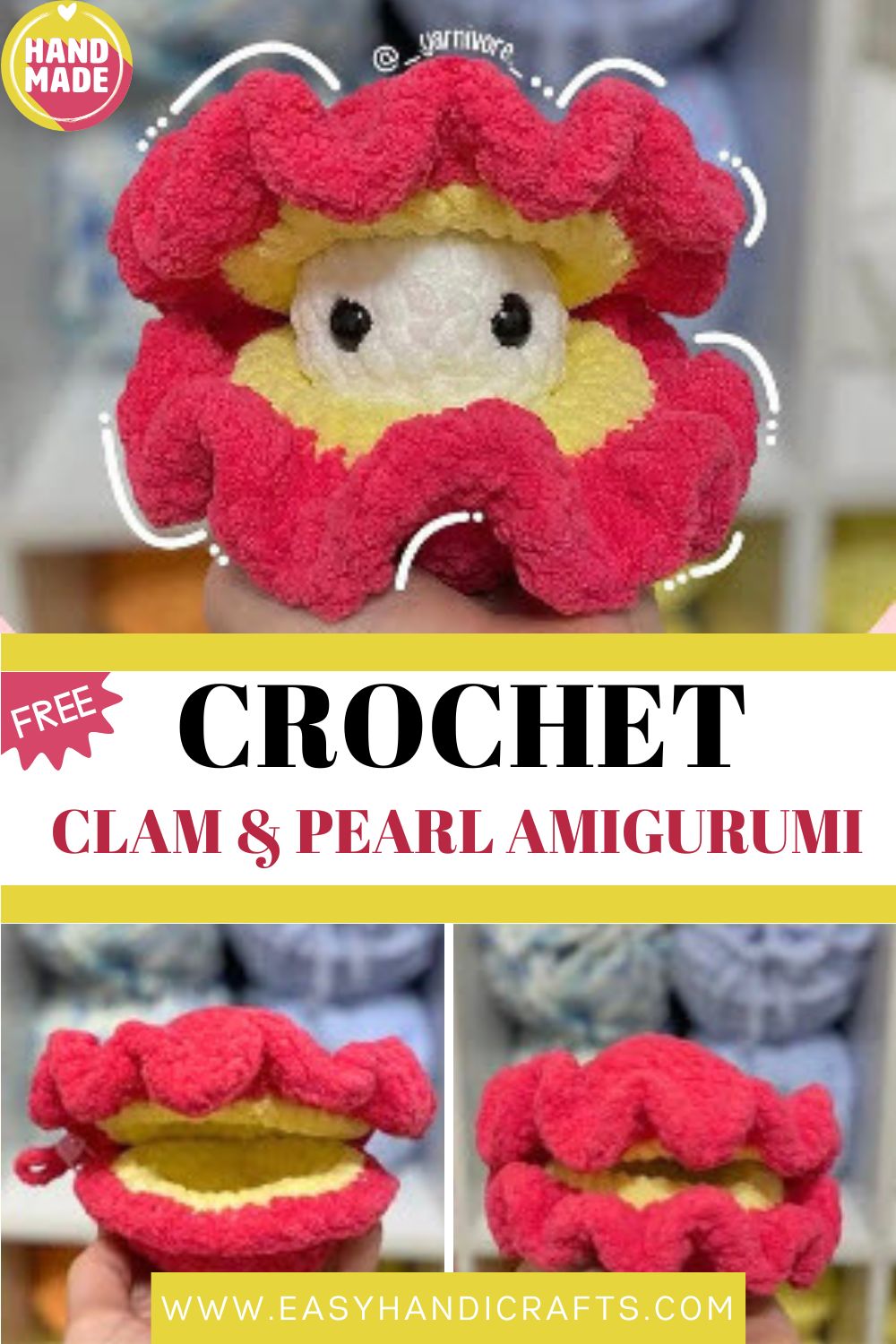 "Adorable Crochet Clam & Pearl Amigurumi Free Pattern for Seasonal Cheer