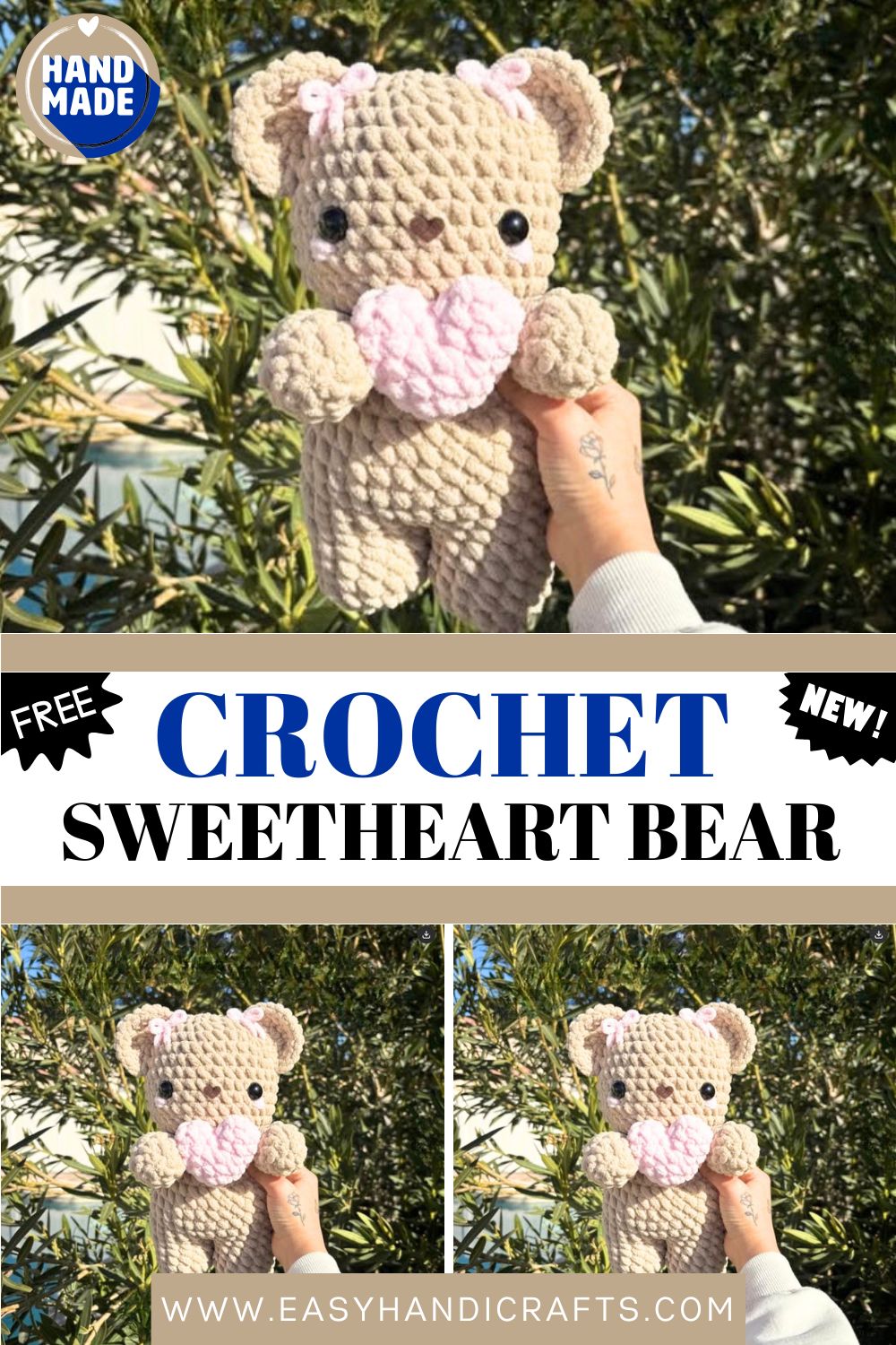 Cute Crochet Baby Sweetheart Bear for Perfect Gift for Someone Special Pattern