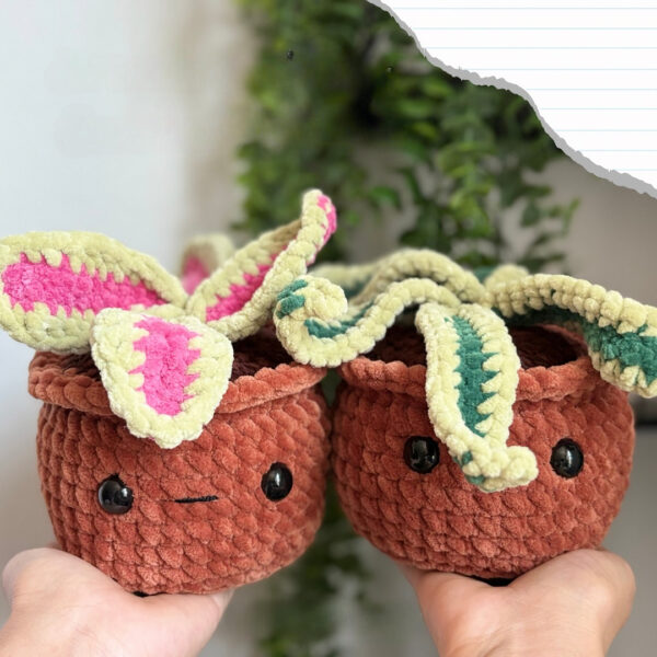 Adorable Crochet Bunny Planter Pot | Kawaii Amigurumi Basket | Handmade Home Decor