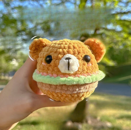 Adorable Crochet Teddy Bear Burger Amigurumi Easy Pattern