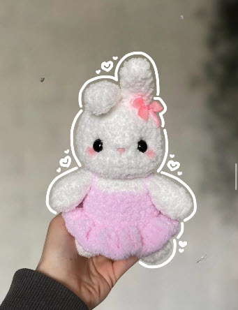 Easy Crochet Chubby Ballerina Bunny Doll Amigurumi Pattern