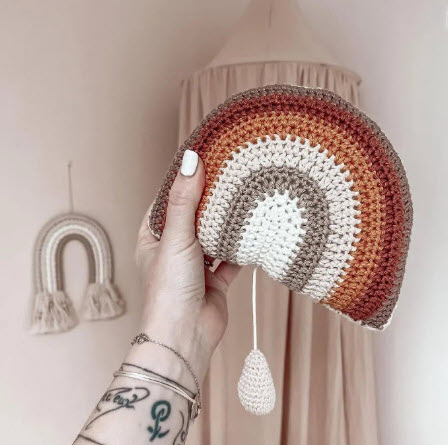 Crochet Rainbow Wall Hanging Free Pattern Boho Baby Room Decor