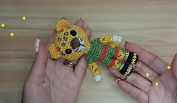 Crochet Leopard Doll Amigurumi Pattern with Jungle Charms